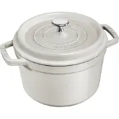 Staub pyöreä pata korkea 4,8 L White Truffle