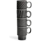 Sagaform Coffee & More, Mulled Wine/Espresso Cup 4-P - Grey - 10 CL