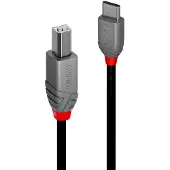 Lindy 2m USB 2.0 Type C to B Cable, Anthra Line (36942)