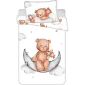 Cofi1453® Sweet Home lasten vuodevaatesetti Teddy Bear Plane, 100x135 cm, 2 osaa