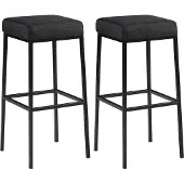 CLP 2 kpl Montreal baarituoleja 85 cm, kangas, musta, Tamsiai pilka