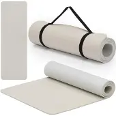 Springos ACTIGET Joogamatto, kuntoiluharjoitus, liukumaton, 183x61 cm, pilatesmatto, vaaleanbeige