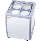 Vevor -jäätelövitriili kaupalliseen käyttöön, 158 litran arkkupakastin, siirrettävä lasikantinen syväpakastin, ravintolan gelato-dippikaappi, 2 liukulasiovea, lukittavat pyörät, valkoinen