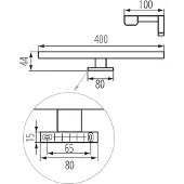 Kanlux S.A. Astim LED peilivalaisin kaapin päälle IP44 8W 4000K 40cm kromi