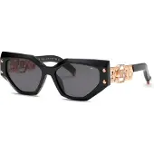 Philipp Plein Aurinkolasit SPP174S 57/16/140 Kiiltävä Musta Akryyli NAISILLE SPP174S