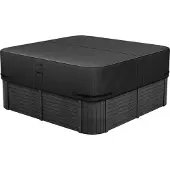 Vevor ulkoporeammeen suoja, 85x85x20 tuumaa / 2160x2160x508 mm säänkestävä ja vedenpitävä poreammeen suoja, 600D kestävää Oxford-kangasta ja 950N repäisylujuutta, neliönmuotoinen poreammeen suoja, mus