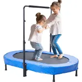 OEM lasten trampoliini, 56x36 tuuman sisä- ja ulkotrampoliini, kokoontaitettava minitrampoliini kahvalla, reboundertrampoliini taaperoille, syntymäpäivälahja yli 3-vuotiaille lapsille, pojille ja ty