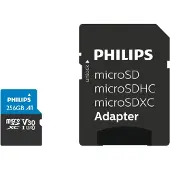 Philips 256 Gt MicroSDXC UHS-I U3 V30 A1 -muistikortti + SD-adapteri, musta