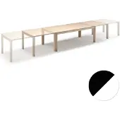 Skovby Sm24 pöytä svartlackad tammi / valkoinen laminaatti 200-356(512)x100x73 cm