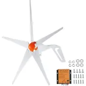 Vevor 500 W:n tuuliturbiinigeneraattori, 12 V:n tuuliturbiinisarja, 5-lapainen tuuligeneraattori MPPT-ohjaimella, säädettävä tuulensuunta ja 2,5 m/s käynnistystuulen nopeus, sopii kotiin, maatilalle,