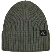 Calvin Klein Monogram Rib Beanie - Khaki green - S/M