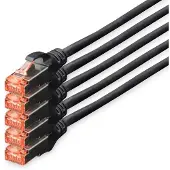 Digitus CAT 6 S-FTP PATCH CORD, CU, LSZH AWG 27/7, LENGTH 10 M, 5 PIECES, COLOR BLACK (DK-1644-100-BL-5)