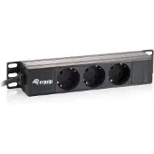 Equip 333299, 1U, Muovi, Musta, 3 AC-pistorasia(a), 1,5 m, 250 V