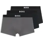 BOSS for man. 50549832 Set of 3 Boxer shorts with logos grey, black (S), Homewear, Cotton