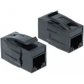 DeLOCK RJ45-naaras - RJ45-naaras Cat.6A U/UTP - Keystone-moduuli, musta
