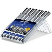 Staedtler pigment liner 308, Musta, Musta, Pyöreä, Väriainepohjainen muste, Metalli, Saksa (308 SB8)