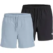 Jack & Jones Uimashortsit 'JPSTMaui Tropic' pastellinsininen / musta