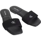 Calvin Klein Square Flat Sndl Canvas Hw - Black - 36