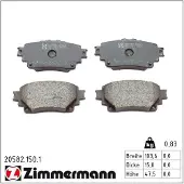 ZIMMERMANN Jarrupalasarja (4kpl), levyjarru 20582.150.1