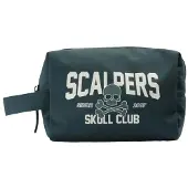 Scalpers Laukku 'Skull Club' tummanvihreä / luonnonvalkoinen