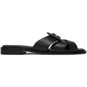 Tommy Hilfiger Coin Leather Sandal - Black - 37