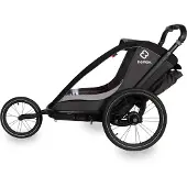 Hamax Cocoon One - 2in1 pyörävaunu, perävaunu ja lastenrattaat | Harmaa/musta