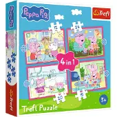 Trefl Pipsa Possu - Peppa Loves Adventures 4-in-1 palapeli