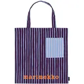 Marimekko Piccolo kangaskassi Lila, taskulla, 43x44