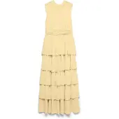 Vero Moda Vmserena Sl Long Frill Dress Wvn - Cream - S