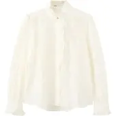 Mango Lyocell Blouse With Floral Embroidery - Cream - L