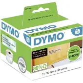 Dymo LW - Suuret osoitetarrat - 36 x 89 mm - S0722410, Läpinäkyvä, Itse kiinnittyvä tulostintarra, Muovi, Kiinteä, Suorakulmio, LabelWriter