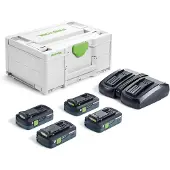 Festool SYS 6 18V 4x4,0/TCL DUO akkulaturipaketti