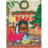 Galison Fireside Friends 1000 Piece Puzzle in Square Box
