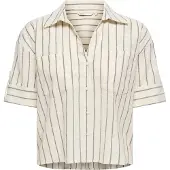 ONLY Onltizana Stripe S/S Shirt Wvn Noos - Cream - S