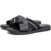 Tommy Hilfiger Core Hilfiger Lth Criss C Sandal - Black - 42