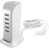 Dudao latausasema, jossa on 5 USB-porttia ja 25W teho