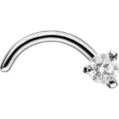 Wildcat Jewelled Nosestud<!--63f889483d42c--> - Valkoinen, Hopeinen metalli