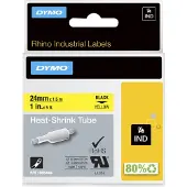 Dymo Rhino Professional, kutisteputki, 24mm, kelt/musta teksti, 1,5m