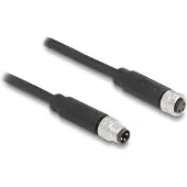 DeLOCK 80140, 3 m, M8, M8, Uros/naaras, Musta, Termoplastinen polyuretaani (TPU)