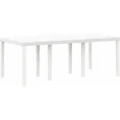 vidaXL Puutarhapöytä Valkoinen 200x100x73 cm Poly Rattan