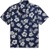 Ralph Lauren 40/1 Seersucker-Wvn-Shirt - Blue - L