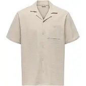 Only & Sons Onskian Life Seersucker Ss Shirt Noos - Beige - S