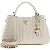 GUESS Cheryl Triple Comp Satchel - Beige - ONE SIZE