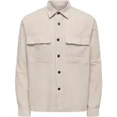 Only & Sons Onscaiden Ls Overshirt Linen Blend - Beige - L