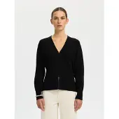 Selected Slfanemone Ls Knit Waisted Cardigan - Black - XL