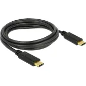 DeLOCK USB 2.0 USB-C-USB-C -kaapeli, 5A, E-merkki, 2 m, musta