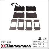 ZIMMERMANN Jarrupalasarja (4kpl), levyjarru 23273.160.2