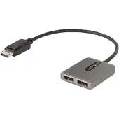 StarTech.com 2-Port DisplayPort MST Hub Dual 4K 60Hz DP 1.4multi-Monitor Video Adapter 1ft Built-in Cable USB Powered Windows Only