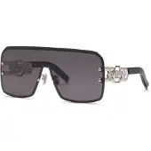 Philipp Plein Aurinkolasit SPP162M 99/0/140 Kiiltävä Palladium Metalli NAISILLE SPP162M