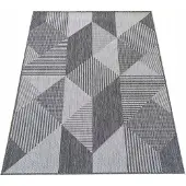 Hobby Hall Harmaa nykyaikainen kaksipuolinen punottu matto ZARA 200x290 cm